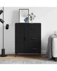 Buffet noir 69,5x34x90 cm bois d'ingénierie | Mobilier & Déco