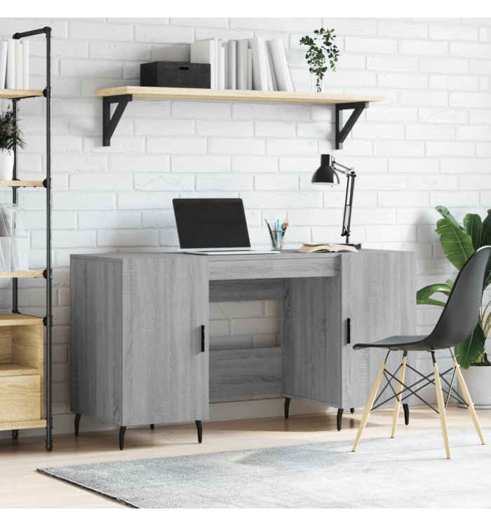 Bureau sonoma gris 140x50x75 cm bois d'ingénierie | Mobilier & Déco
