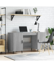 Bureau sonoma gris 140x50x75 cm bois d'ingénierie | Mobilier & Déco