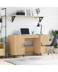 Bureau chêne sonoma 140x50x75 cm bois d'ingénierie | Mobilier & Déco