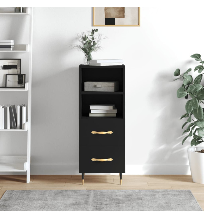 Buffet Noir 34,5x34x90 cm Bois d'ingénierie | Mobilier & Déco