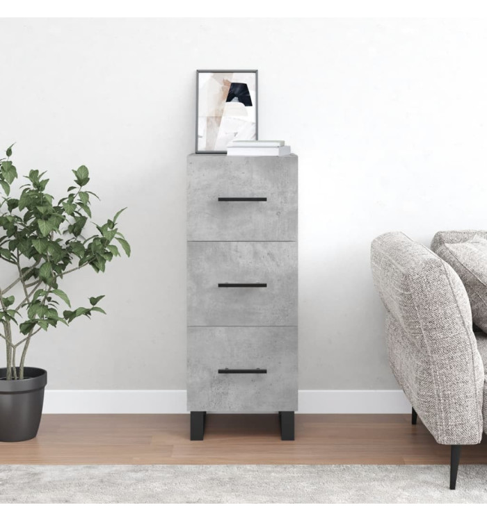Buffet Gris béton 34,5x34x90 cm Bois d'ingénierie | Mobilier & Déco