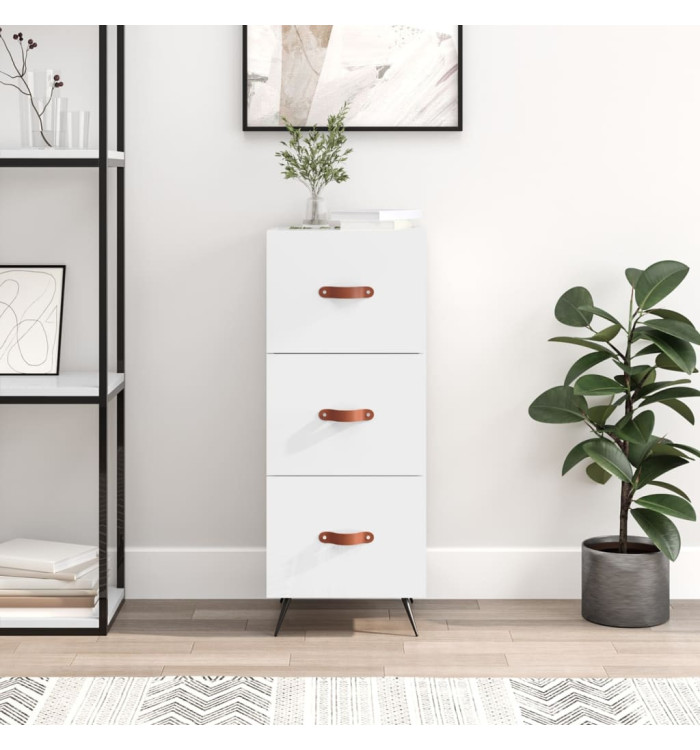 Buffet Blanc brillant 34,5x34x90 cm Bois d'ingénierie | Mobilier & Déco