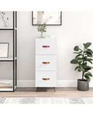 Buffet Blanc brillant 34,5x34x90 cm Bois d'ingénierie | Mobilier & Déco
