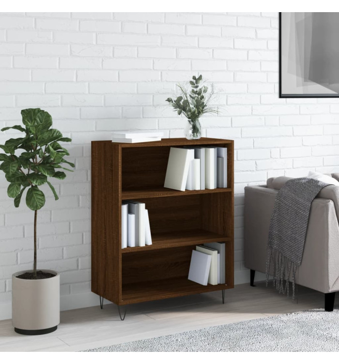 Bibliothèque chêne marron 69,5x32,5x90 cm bois d'ingénierie | Mobilier & Déco