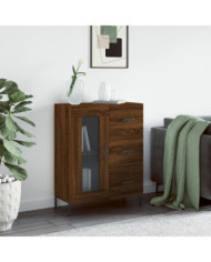 Buffet chêne marron 69,5x34x90 cm bois d'ingénierie | Mobilier & Déco