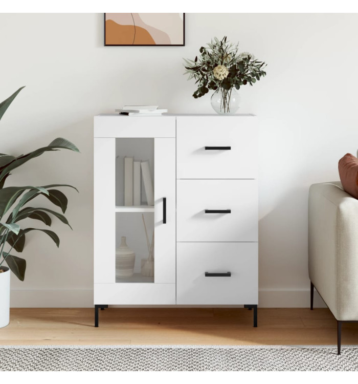 Buffet blanc 69,5x34x90 cm bois d'ingénierie | Mobilier & Déco
