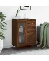 Buffet chêne marron 69,5x34x90 cm bois d'ingénierie | Mobilier & Déco