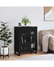 Buffet noir 69,5x34x90 cm bois d'ingénierie | Mobilier & Déco