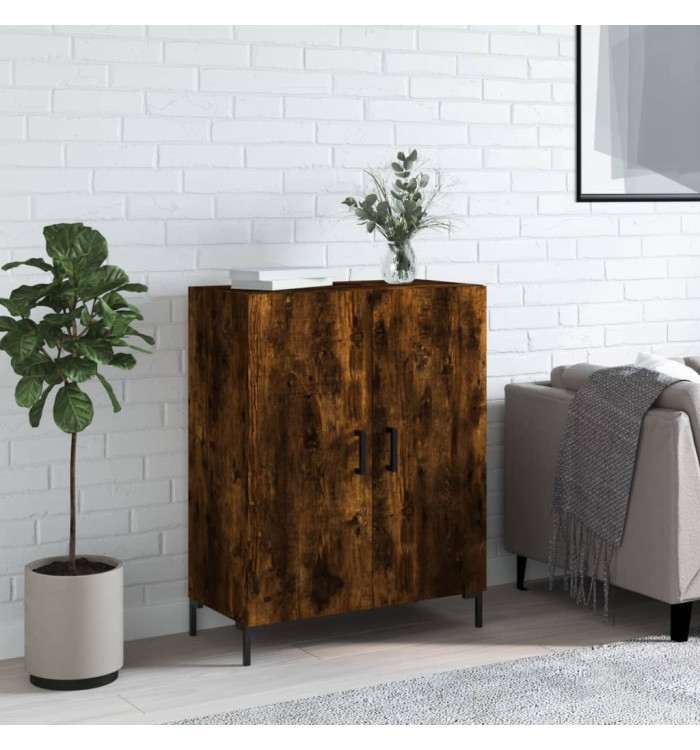 Buffet chêne fumé 69,5x34x90 cm bois d'ingénierie | Mobilier & Déco