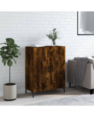 Buffet chêne fumé 69,5x34x90 cm bois d'ingénierie | Mobilier & Déco