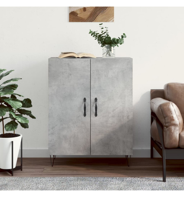 Buffet gris béton 69,5x34x90 cm bois d'ingénierie | Mobilier & Déco