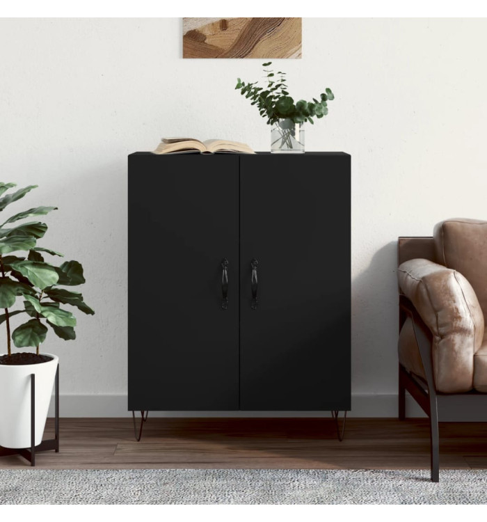 Buffet noir 69,5x34x90 cm bois d'ingénierie | Mobilier & Déco