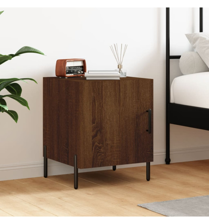 Table de chevet chêne marron 40x40x50 cm bois d’ingénierie | Mobilier & Déco