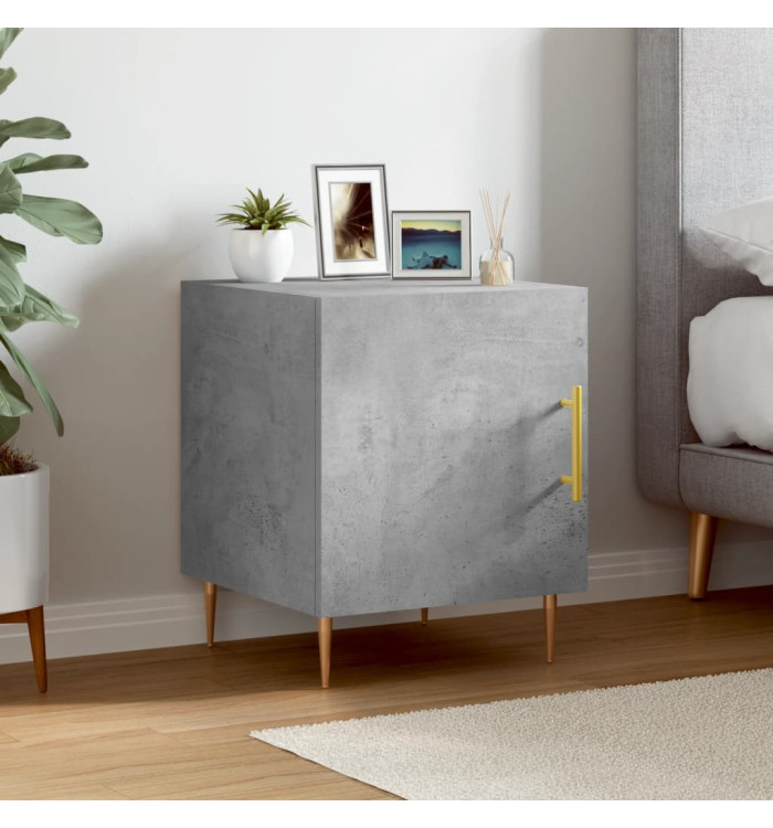 Table de chevet gris béton 40x40x50 cm bois d’ingénierie | Mobilier & Déco