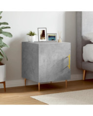 Table de chevet gris béton 40x40x50 cm bois d’ingénierie | Mobilier & Déco
