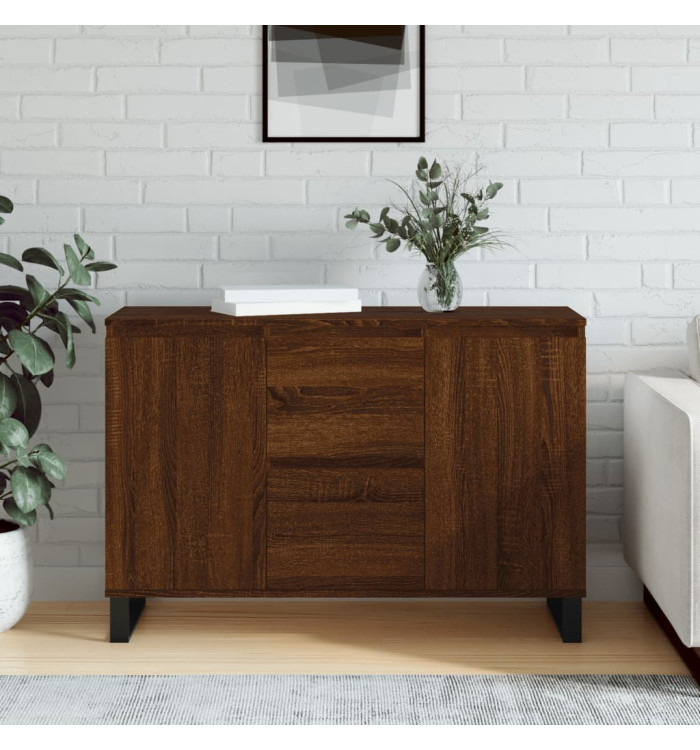 Buffet chêne marron 104x35x70 cm bois d'ingénierie | Mobilier & Déco