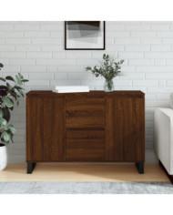 Buffet chêne marron 104x35x70 cm bois d'ingénierie | Mobilier & Déco