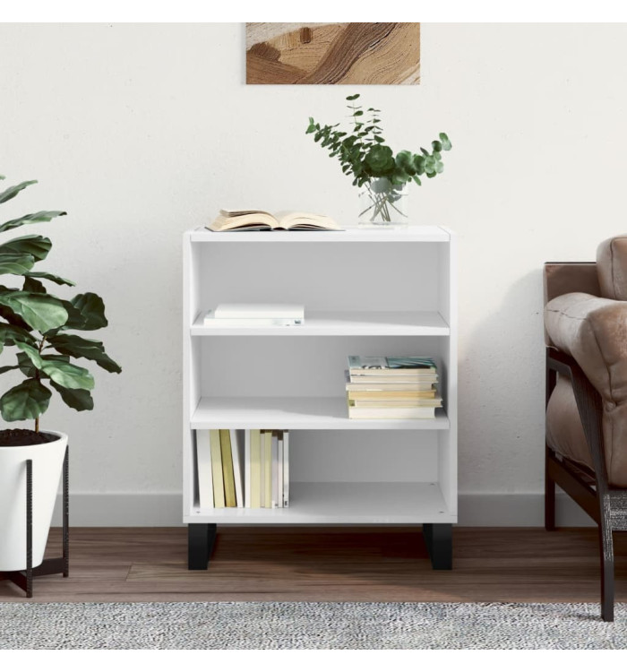 Buffet blanc brillant 57x35x70 cm bois d'ingénierie | Mobilier & Déco