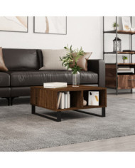 Table basse chêne marron 60x60x30 cm bois d'ingénierie | Mobilier & Déco