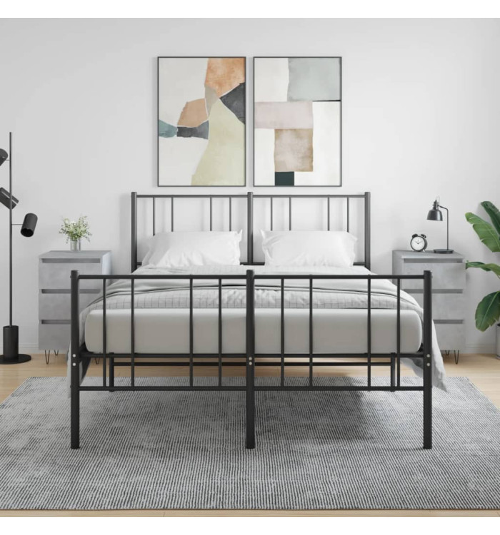 Tables de chevet 2 pcs gris béton 40x35x69 cm bois d’ingénierie | Mobilier & Déco