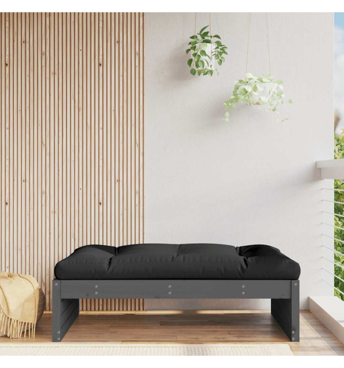 Repose-pied de jardin 120x80 cm gris bois de pin massif | Mobilier & Déco