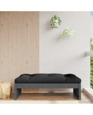 Repose-pied de jardin 120x80 cm gris bois de pin massif | Mobilier & Déco