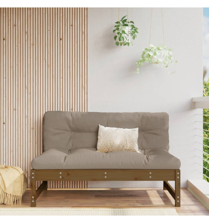 Canapé central 120x80 cm marron miel bois de pin massif | Mobilier & Déco