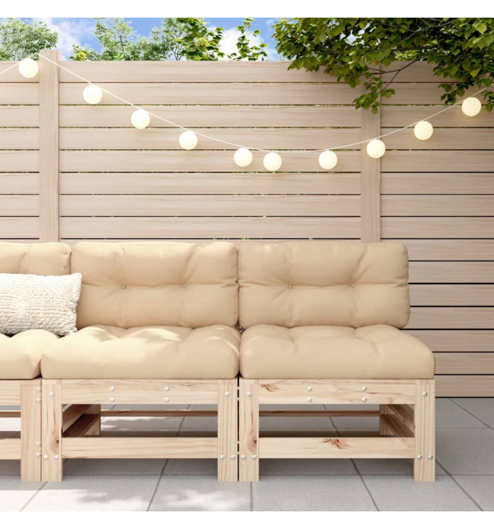 Canapés centraux avec coussins 2 pcs bois de pin massif | Mobilier & Déco