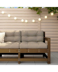 Chaise de jardin avec coussins marron miel bois de pin massif | Mobilier & Déco