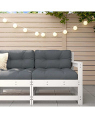 Chaise de jardin avec coussins blanc bois de pin massif | Mobilier & Déco