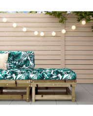 Repose-pied de jardin avec coussin bois de pin imprégné | Mobilier & Déco