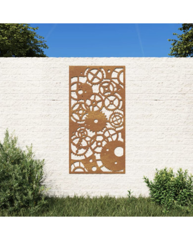 Décoration murale jardin 105x55 cm design de roue dentée | Mobilier & Déco
