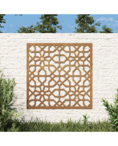 Décoration murale jardin 55x55 cm acier corten design mauresque | Mobilier & Déco
