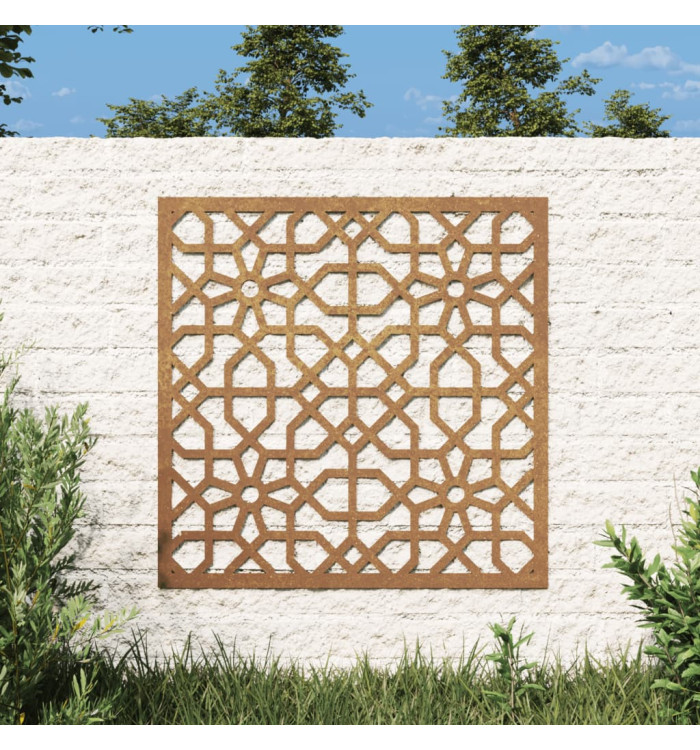 Décoration murale jardin 55x55 cm acier corten design mauresque | Mobilier & Déco