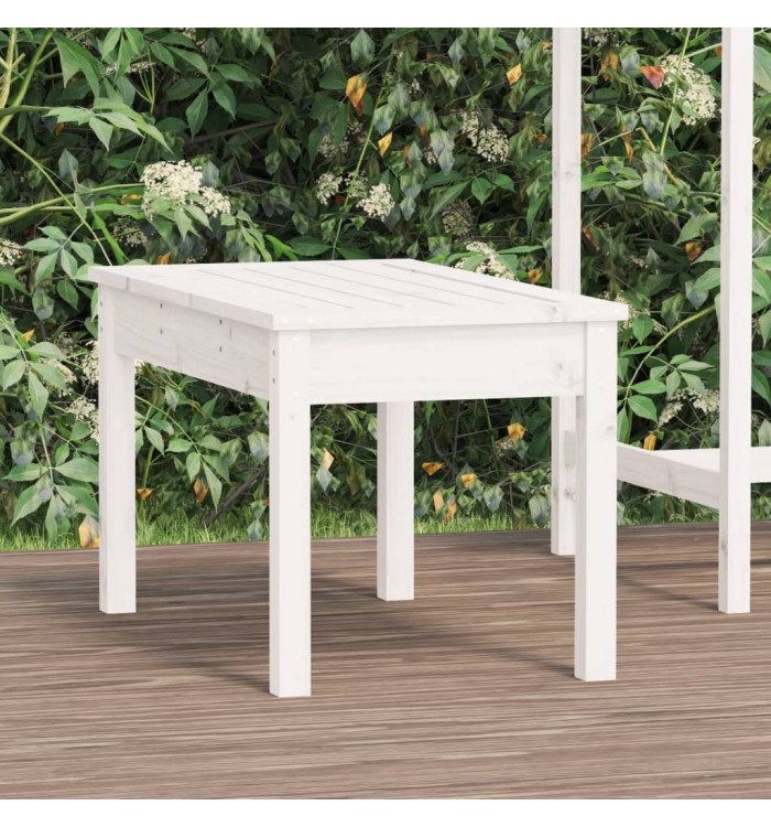 Banc de jardin blanc 80x44x45 cm bois massif de pin | Mobilier & Déco