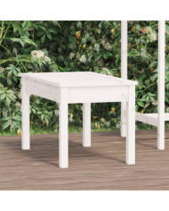 Banc de jardin blanc 80x44x45 cm bois massif de pin | Mobilier & Déco