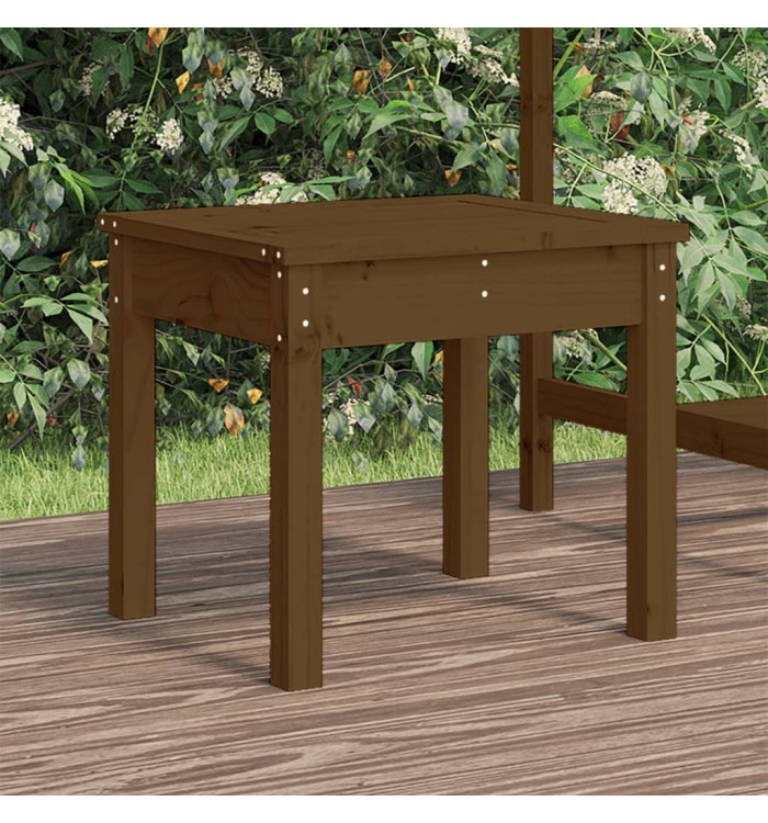 Banc de jardin marron miel 50x44x45 cm bois de pin massif | Mobilier & Déco