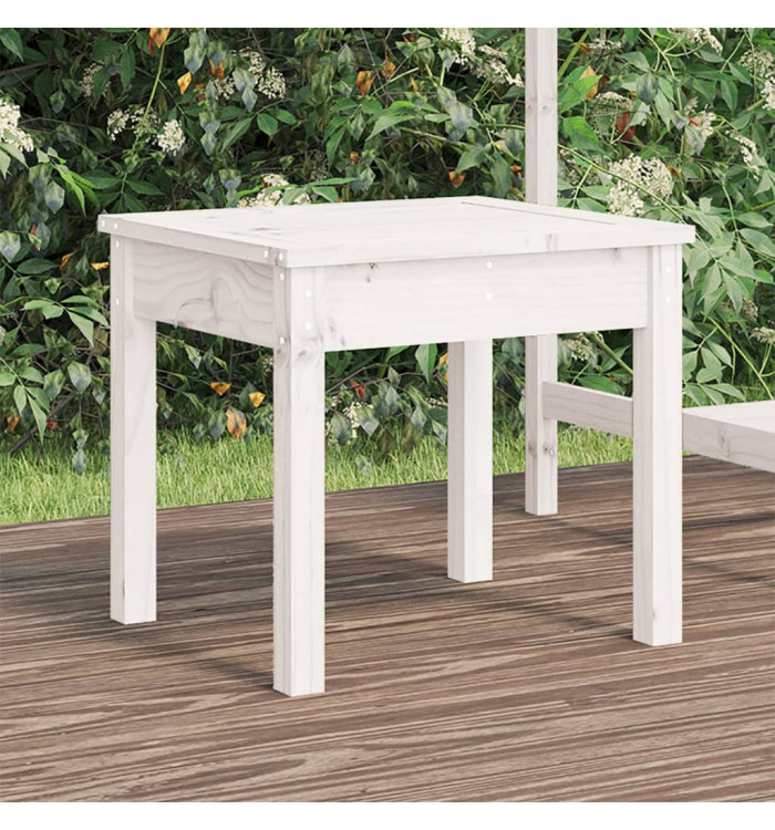 Banc de jardin blanc 50x44x45 cm bois massif de pin | Mobilier & Déco