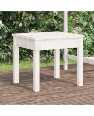 Banc de jardin blanc 50x44x45 cm bois massif de pin | Mobilier & Déco