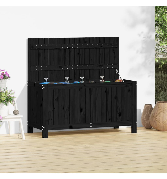 Boîte de rangement de jardin Noir 115x49x60 cm Bois massif pin | Mobilier & Déco