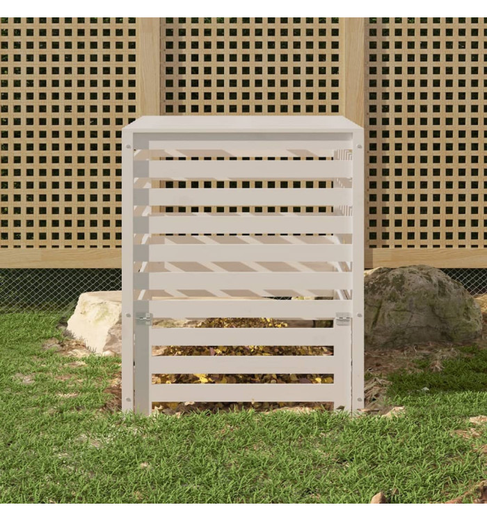 Composteur Blanc 82,5x82,5x99,5 cm Bois massif de pin | Mobilier & Déco