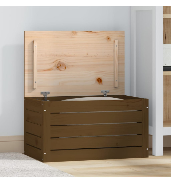 Boîte de rangement Marron miel 59,5x36,5x33 cm Bois massif pin | Mobilier & Déco