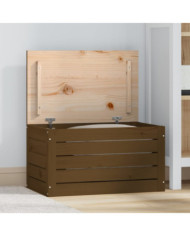 Boîte de rangement Marron miel 59,5x36,5x33 cm Bois massif pin | Mobilier & Déco