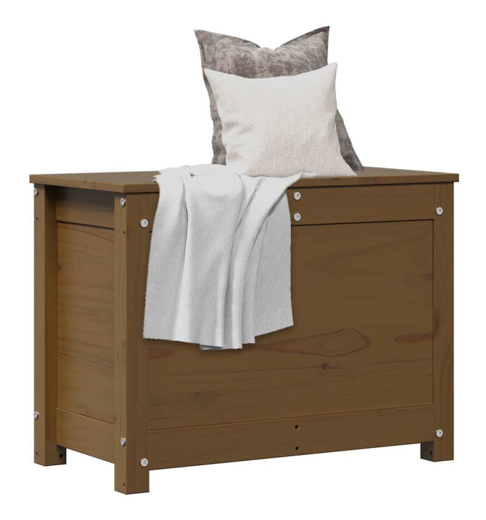 Boîte de rangement Marron miel 60x32x45,5 cm Bois massif de pin | Mobilier & Déco