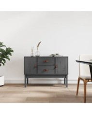 Buffet Gris 110x40x78 cm Bois massif de pin | Mobilier & Déco