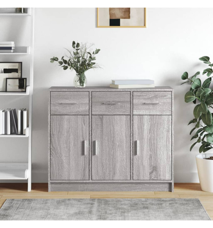 Buffet sonoma gris 91x28x75 cm bois d'ingénierie | Mobilier & Déco