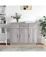 Buffet sonoma gris 91x28x75 cm bois d'ingénierie | Mobilier & Déco