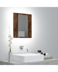 Armoire à miroir LED de salle de bain chêne fumé 40x12x45 cm | Mobilier & Déco