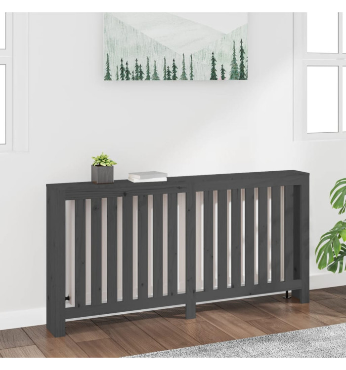 Cache-radiateur Gris 169x19x84 cm Bois massif de pin | Mobilier & Déco
